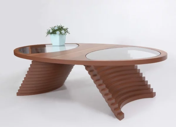 Gokkubbee Cofee Table With Glass Top